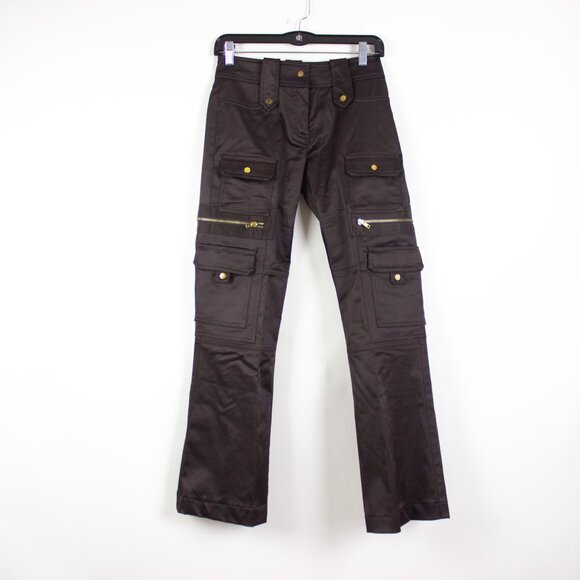 Vintage Y2K Cache Satin Cargo Pants - Picture 1 of 5
